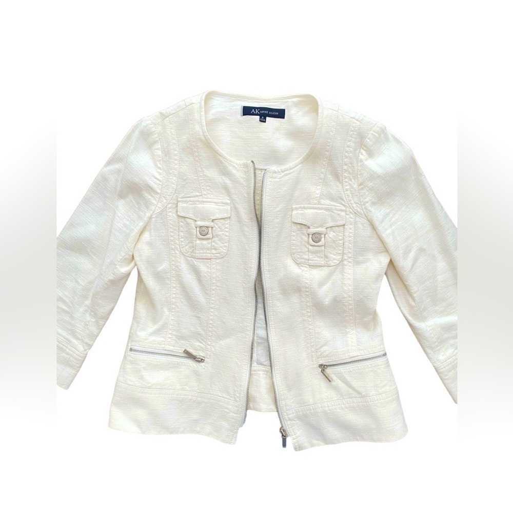 Linen Anne Klein Off White Blazer Jacket Size 6